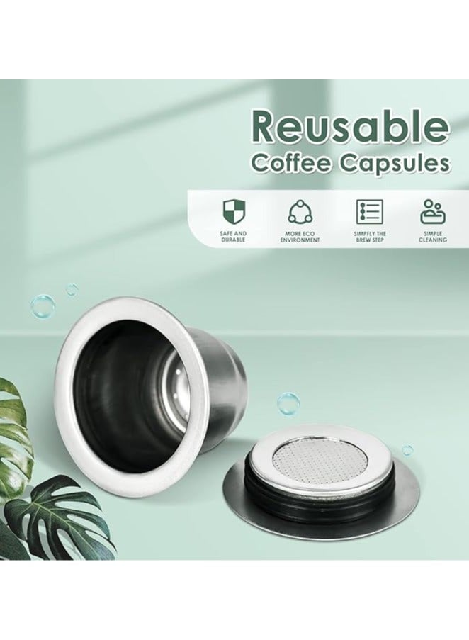 Stainless Steel Refillable Coffee Espresso Capsules, Reusable Coffee Pods With Reusbale Lid Compatible with Nespresso Original Line Brewers 4Y Crema New Generation - Image 3